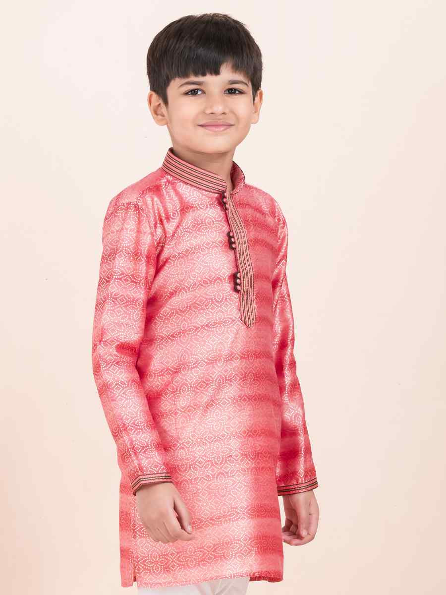 Multi Rayon Embroidered Festival Traditional Kurta Pyjama Boys Wear