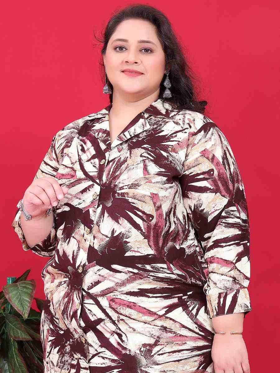 Multi Rayon Printed Festival Casual Kurti with Bottom