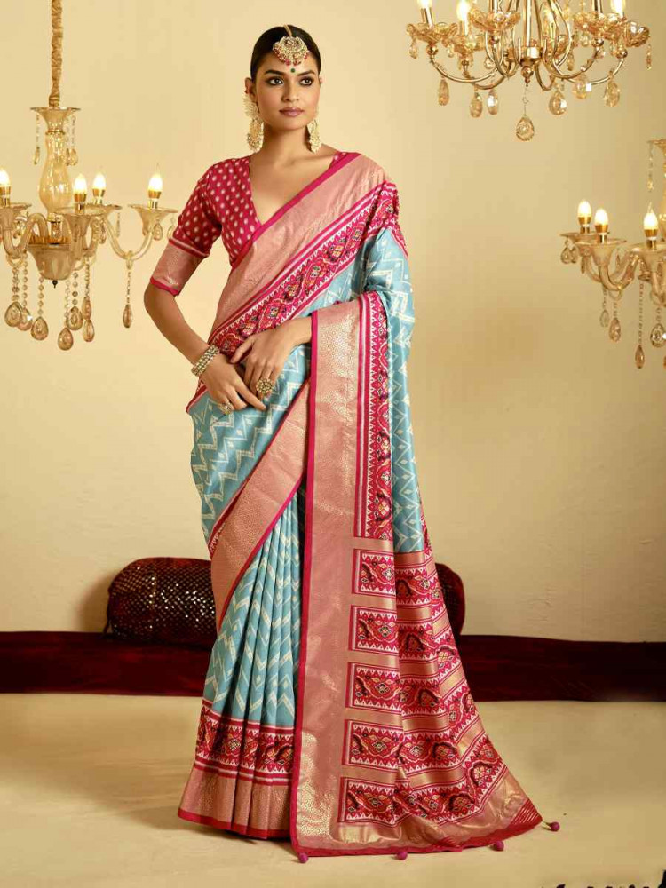 Multi Satin Jacquard Handwoven Festival Casual Classic Style Saree