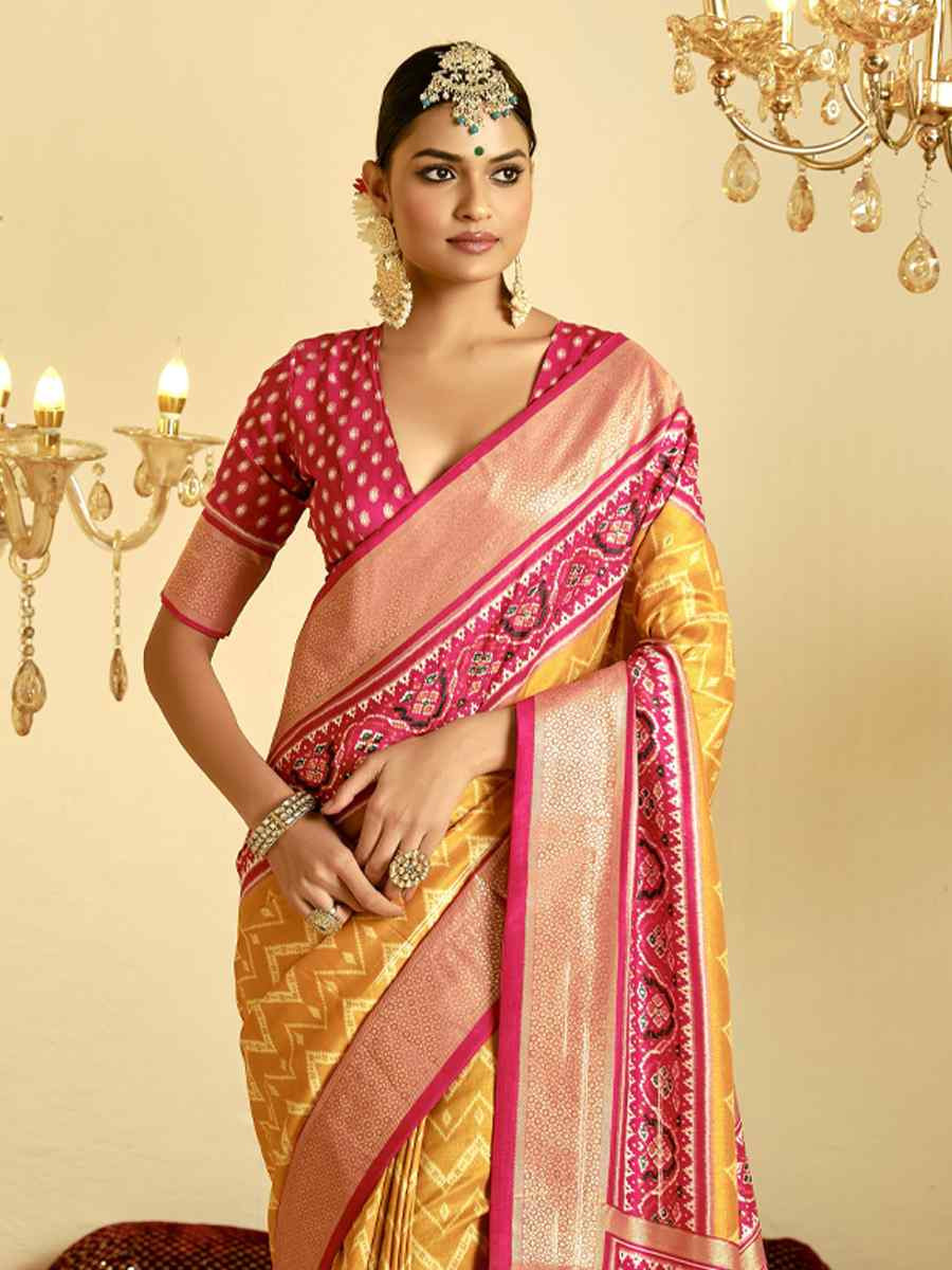 Multi Satin Jacquard Handwoven Festival Casual Classic Style Saree