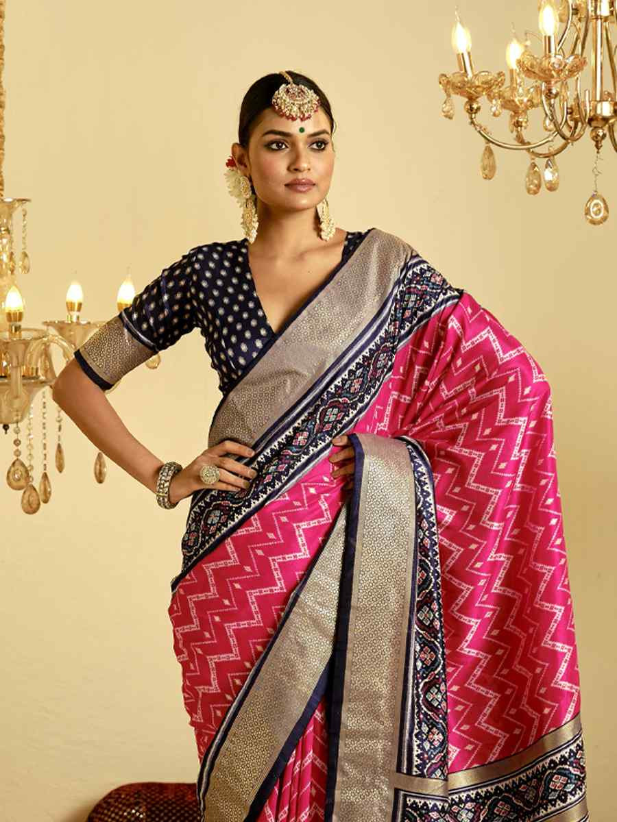 Multi Satin Jacquard Handwoven Festival Casual Classic Style Saree