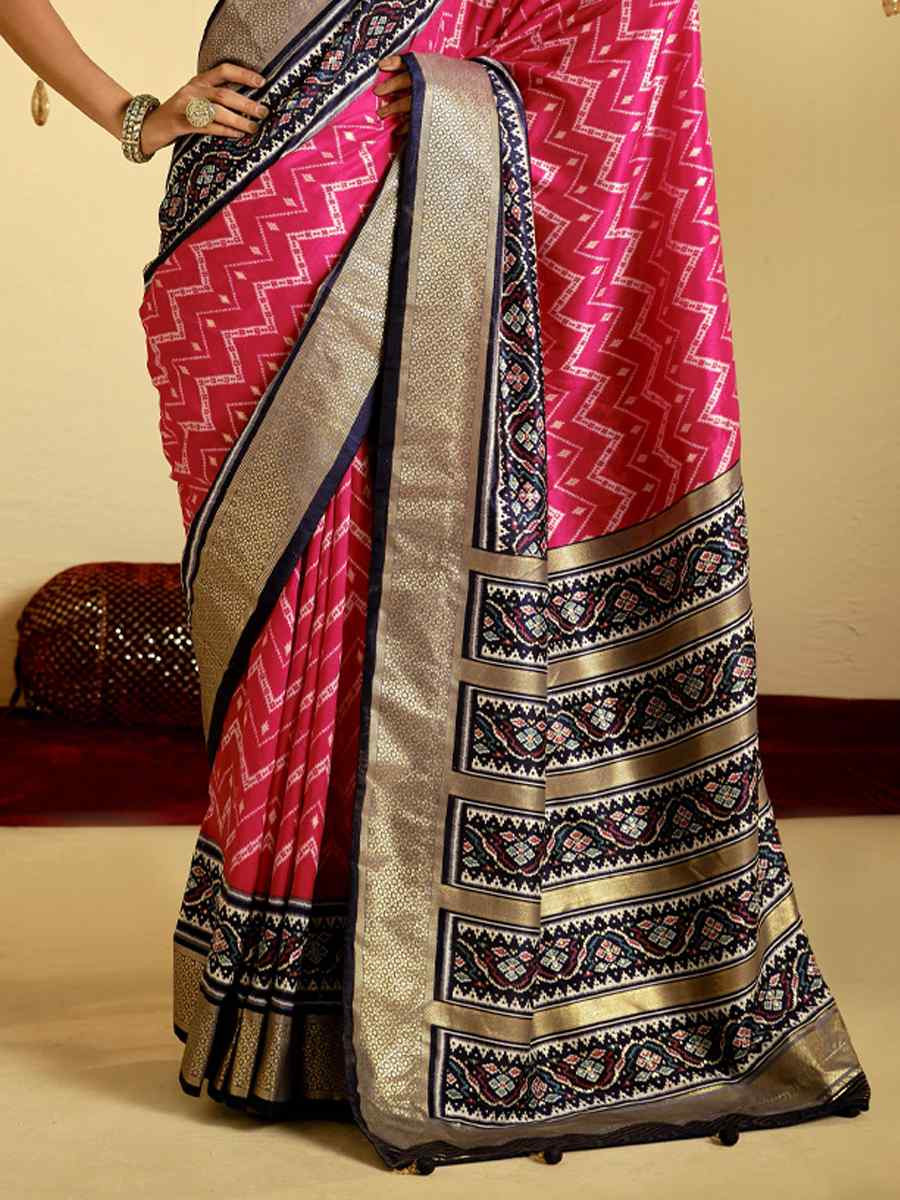 Multi Satin Jacquard Handwoven Festival Casual Classic Style Saree