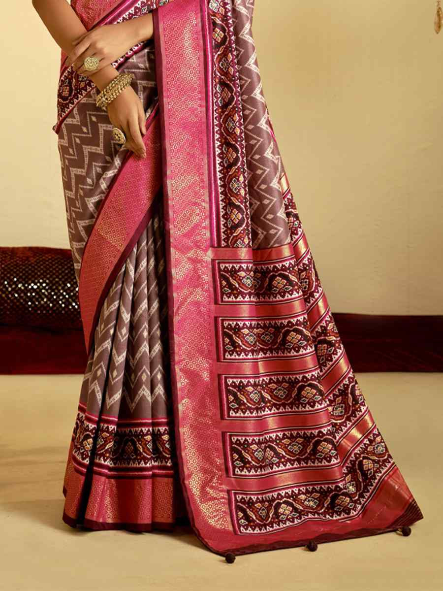 Multi Satin Jacquard Handwoven Festival Casual Classic Style Saree