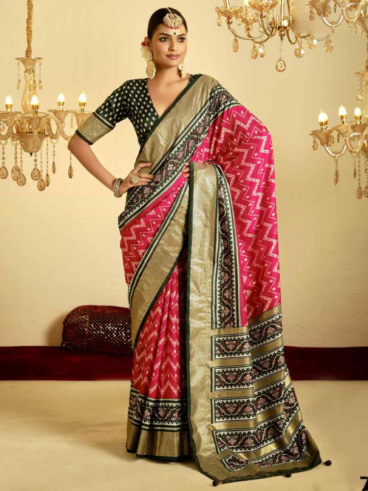 Multi Satin Jacquard Handwoven Festival Casual Classic Style Saree