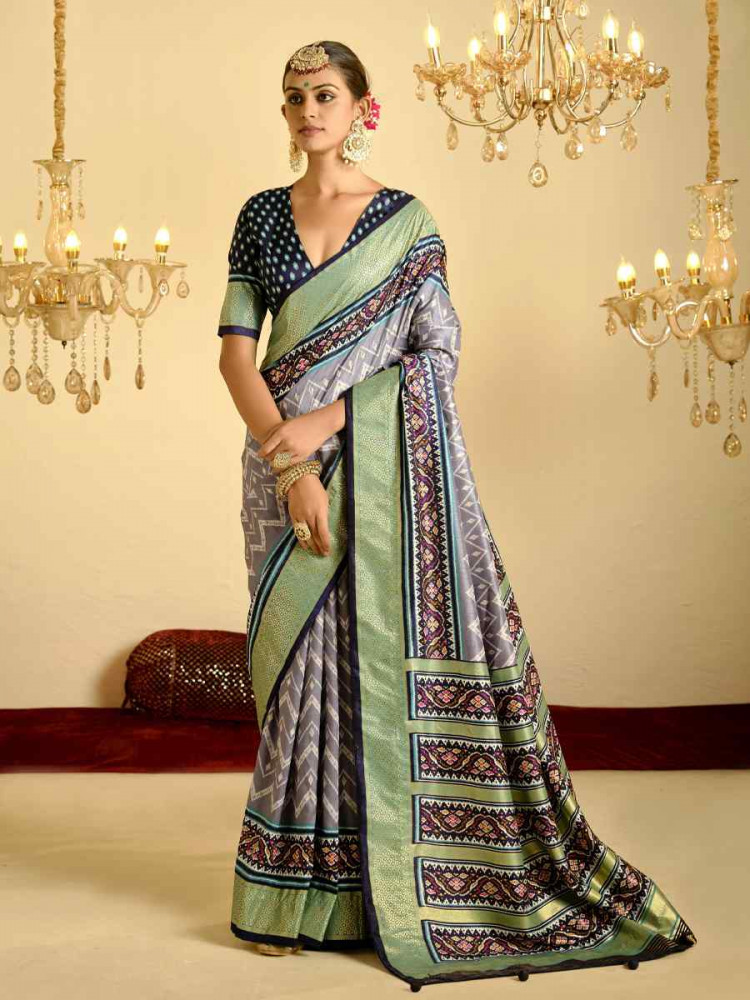 Multi Satin Jacquard Handwoven Festival Casual Classic Style Saree