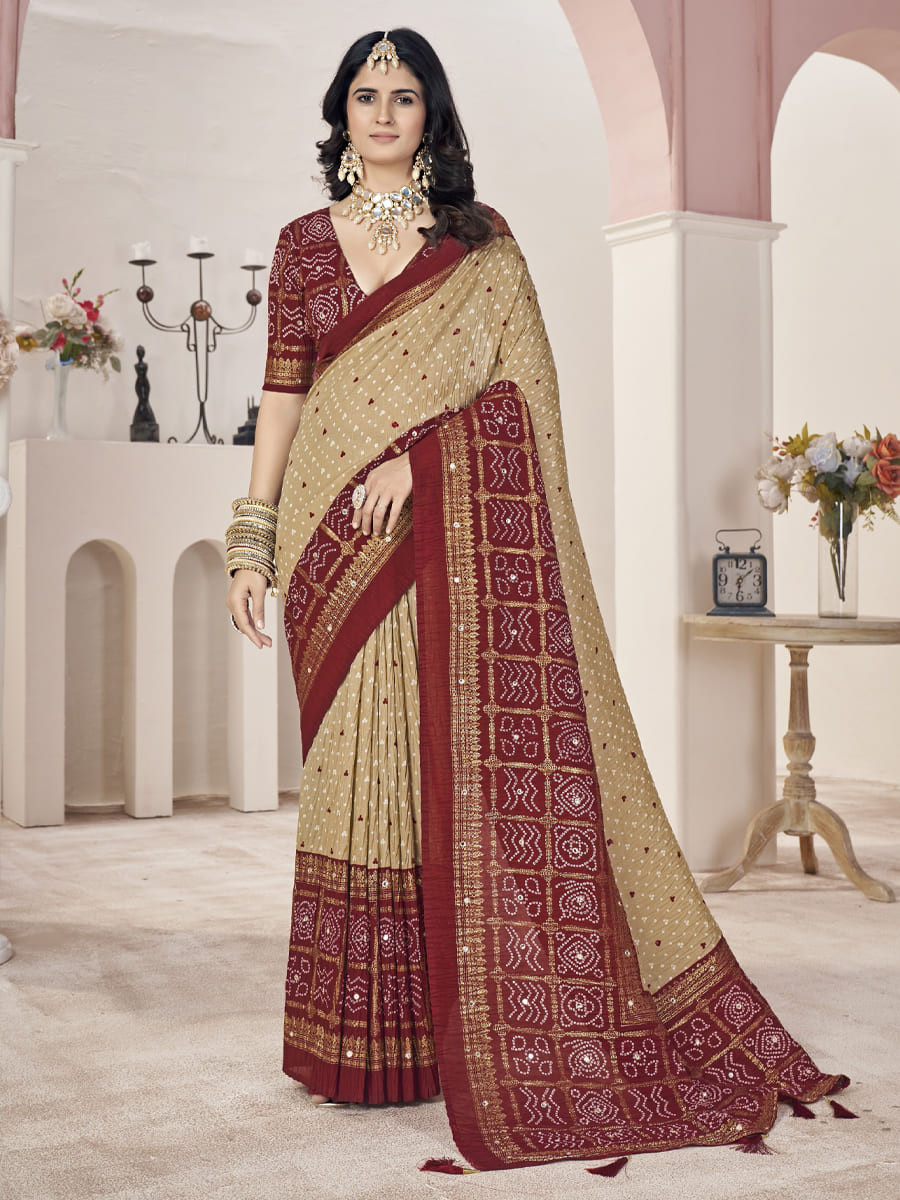 Multi Satin Jacquard Handwoven Festival Casual Classic Style Saree