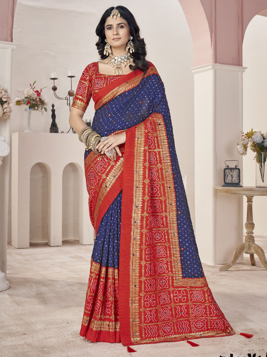 Multi Satin Jacquard Handwoven Festival Casual Classic Style Saree