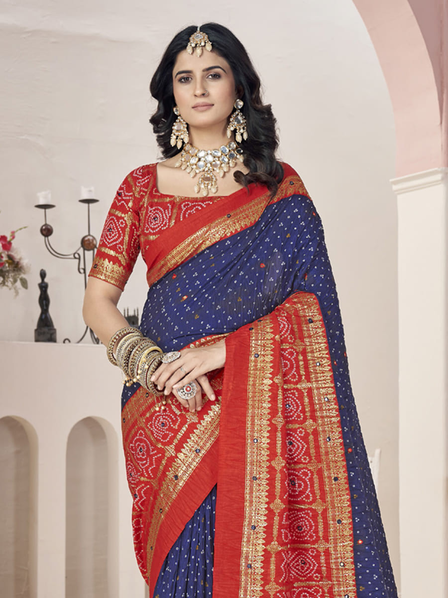 Multi Satin Jacquard Handwoven Festival Casual Classic Style Saree