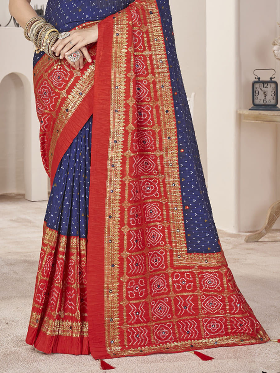 Multi Satin Jacquard Handwoven Festival Casual Classic Style Saree