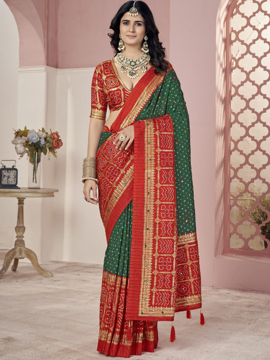 Multi Satin Jacquard Handwoven Festival Casual Classic Style Saree