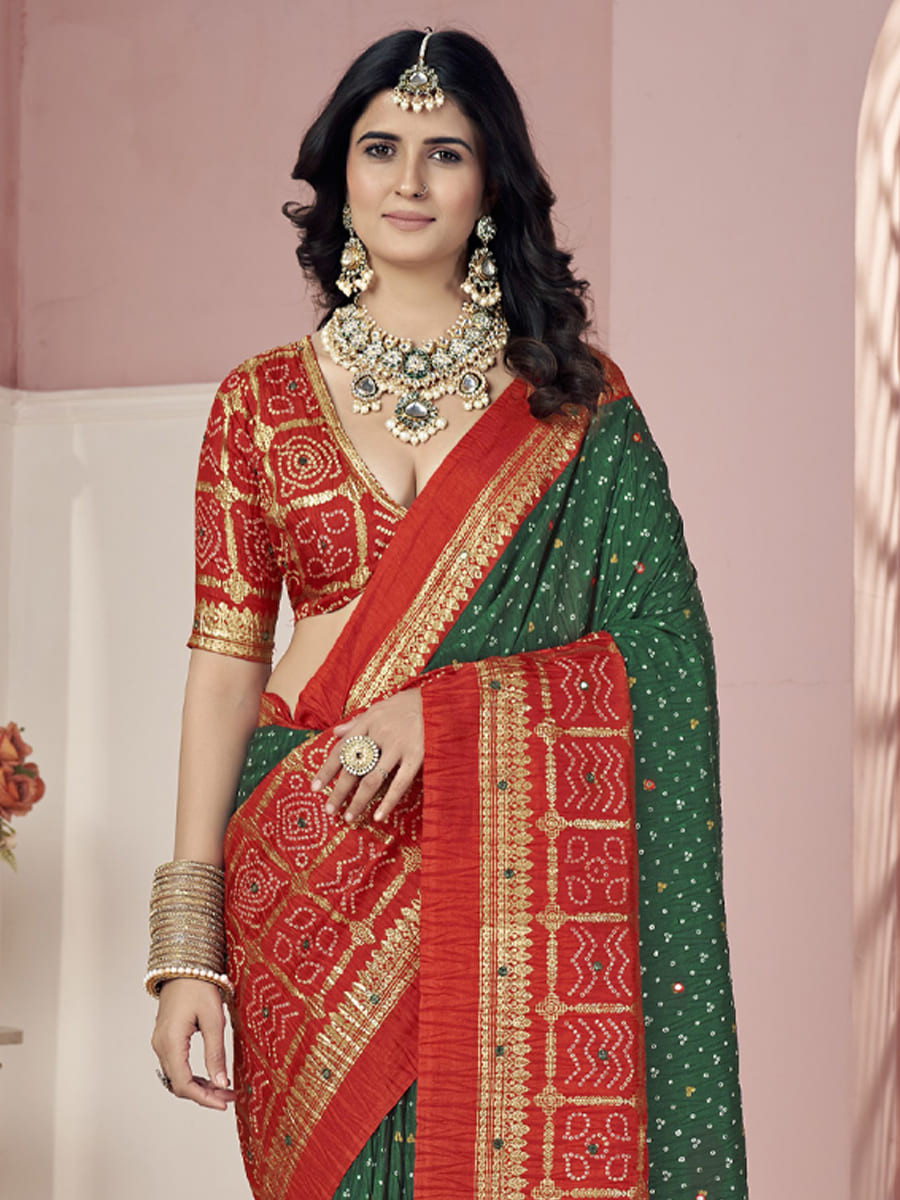 Multi Satin Jacquard Handwoven Festival Casual Classic Style Saree