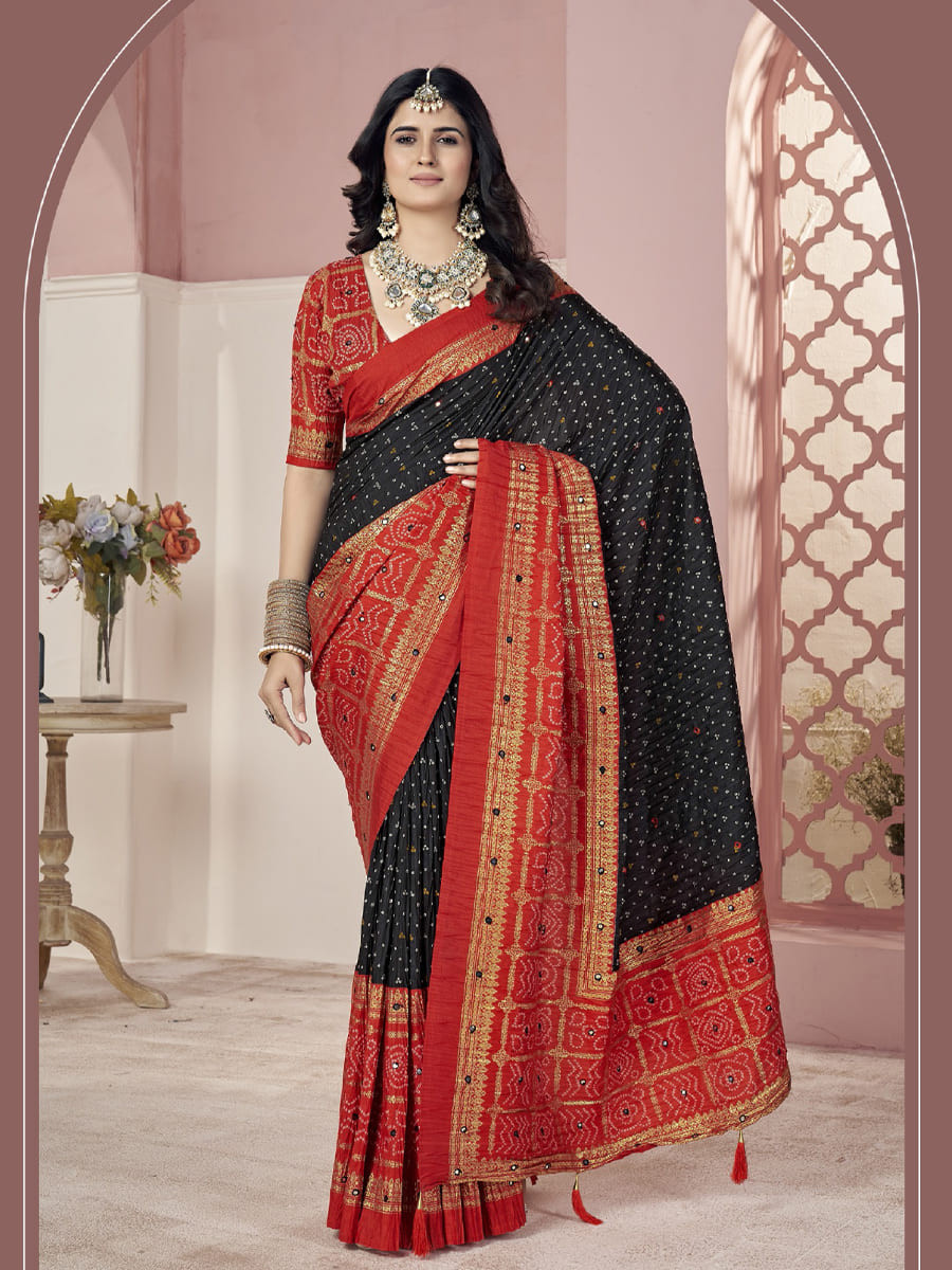 Multi Satin Jacquard Handwoven Festival Casual Classic Style Saree