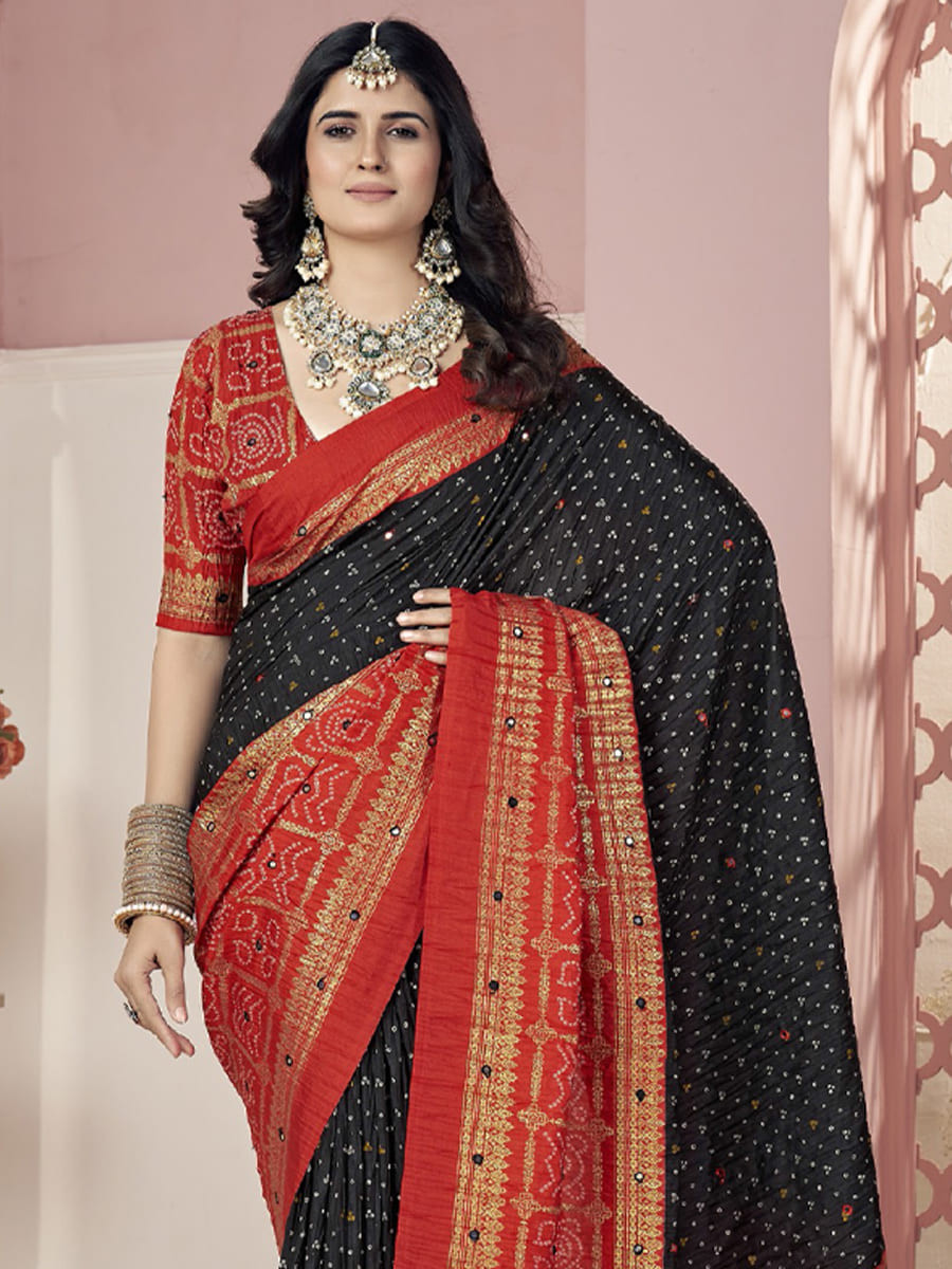 Multi Satin Jacquard Handwoven Festival Casual Classic Style Saree