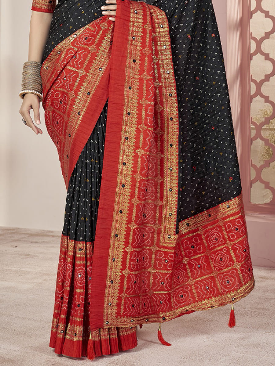 Multi Satin Jacquard Handwoven Festival Casual Classic Style Saree