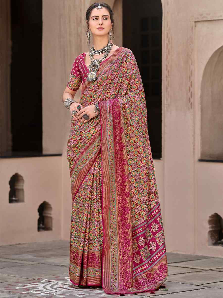 Multi Sigma Silk Printed Festival Casual Contemporary Saree