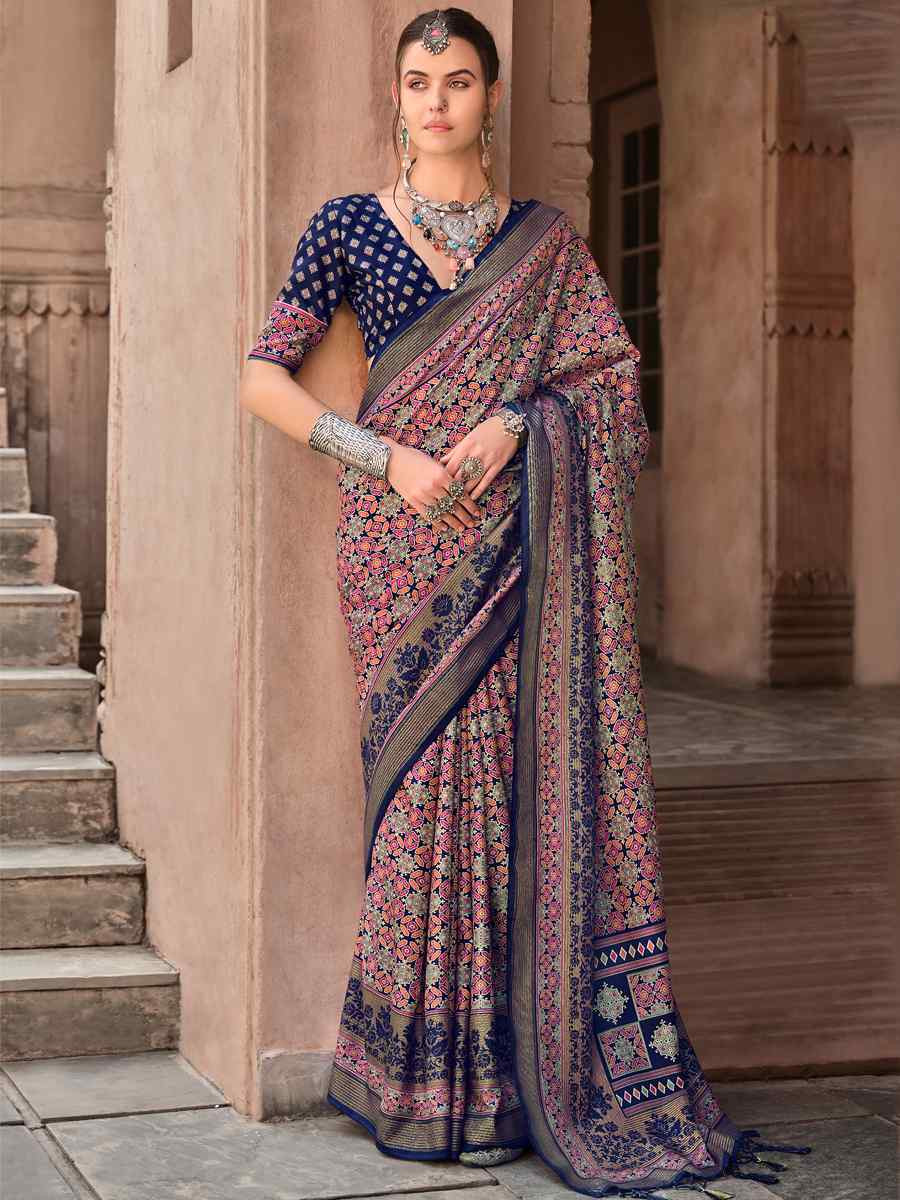 Multi Sigma Silk Printed Festival Casual Contemporary Saree