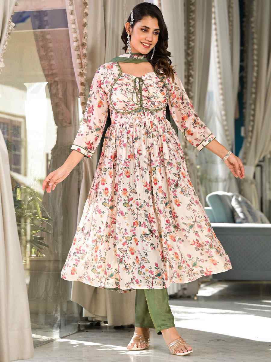 Multi Silk Georgette Printed Festival Party Ready Anarkali Salwar Kameez