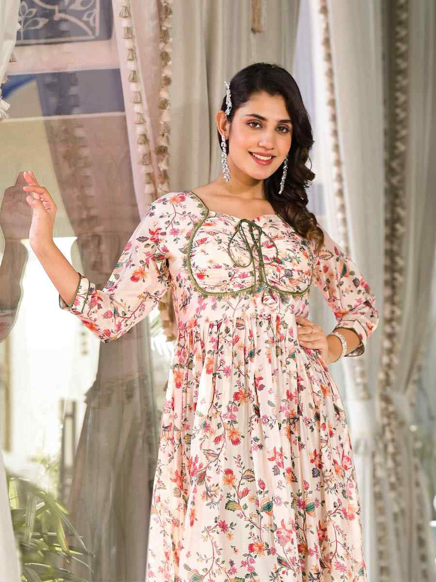 Multi Silk Georgette Printed Festival Party Ready Anarkali Salwar Kameez