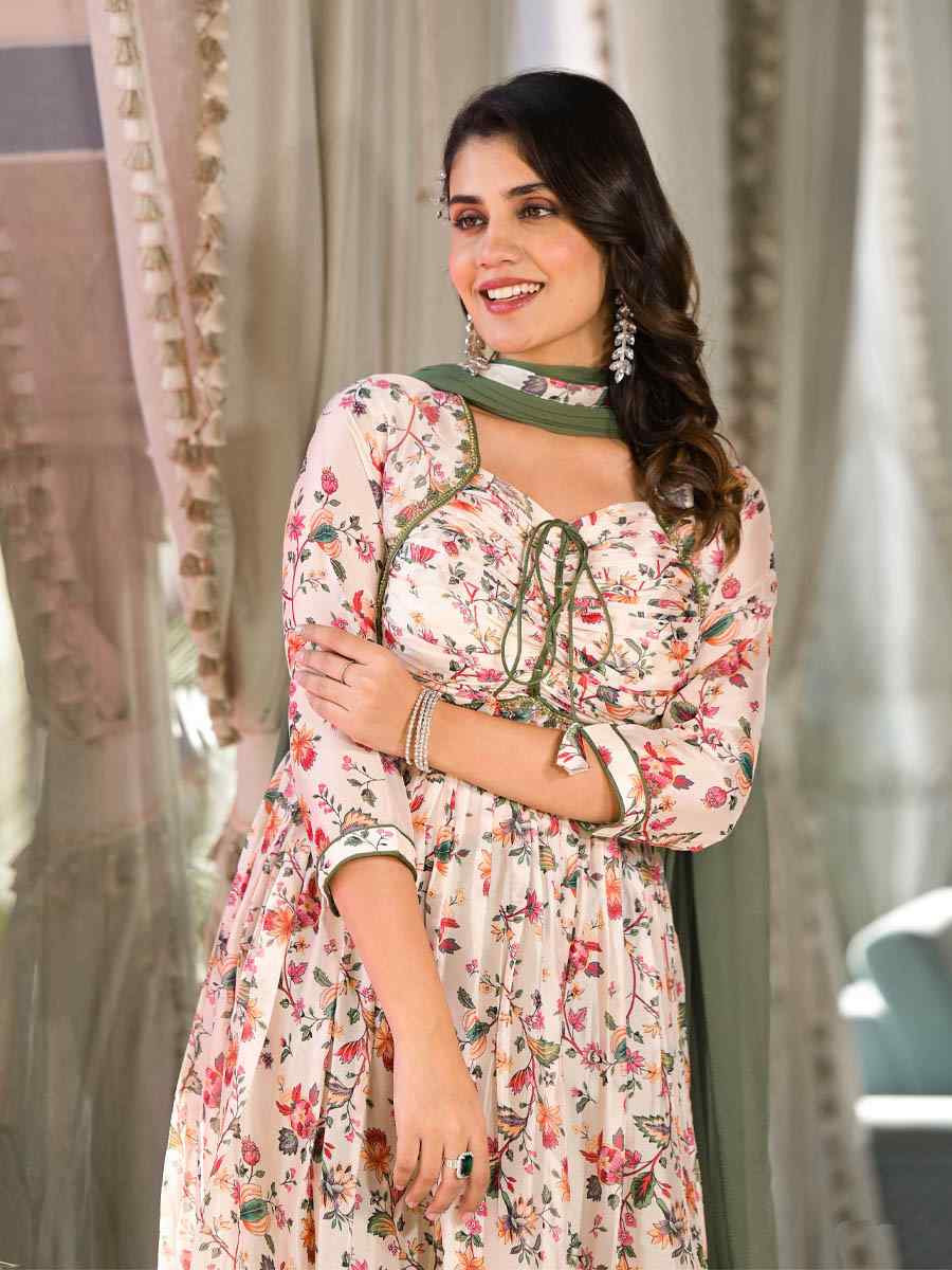 Multi Silk Georgette Printed Festival Party Ready Anarkali Salwar Kameez