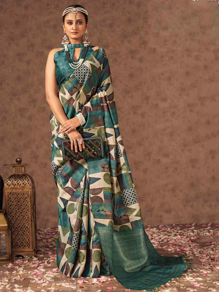 Multi Silk Handwoven Festival Casual Classic Style Saree