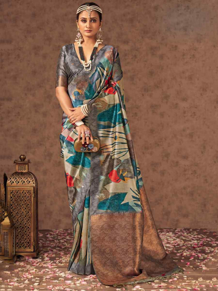 Multi Silk Handwoven Festival Casual Classic Style Saree