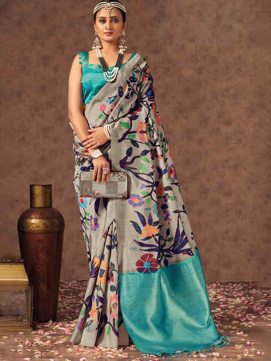 Multi Silk Handwoven Festival Casual Classic Style Saree