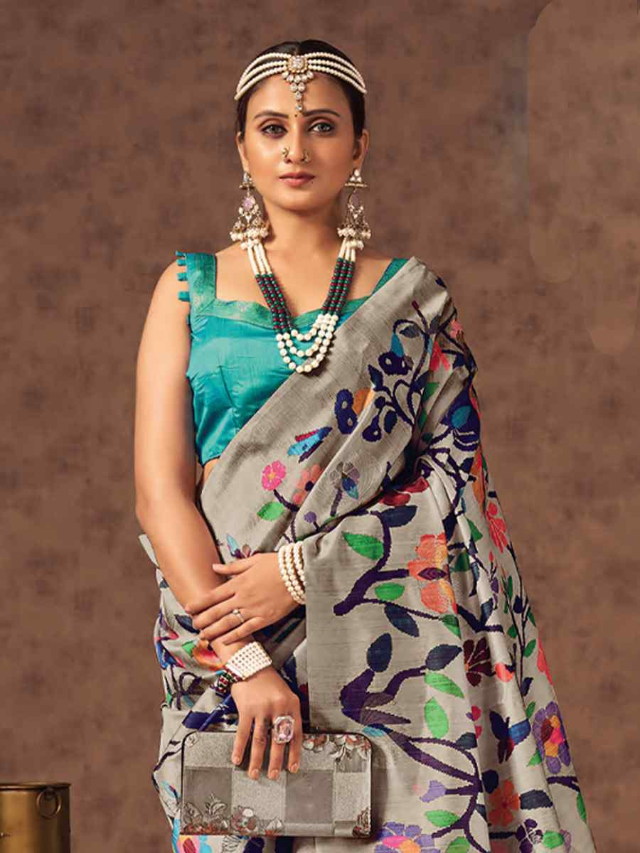 Multi Silk Handwoven Festival Casual Classic Style Saree