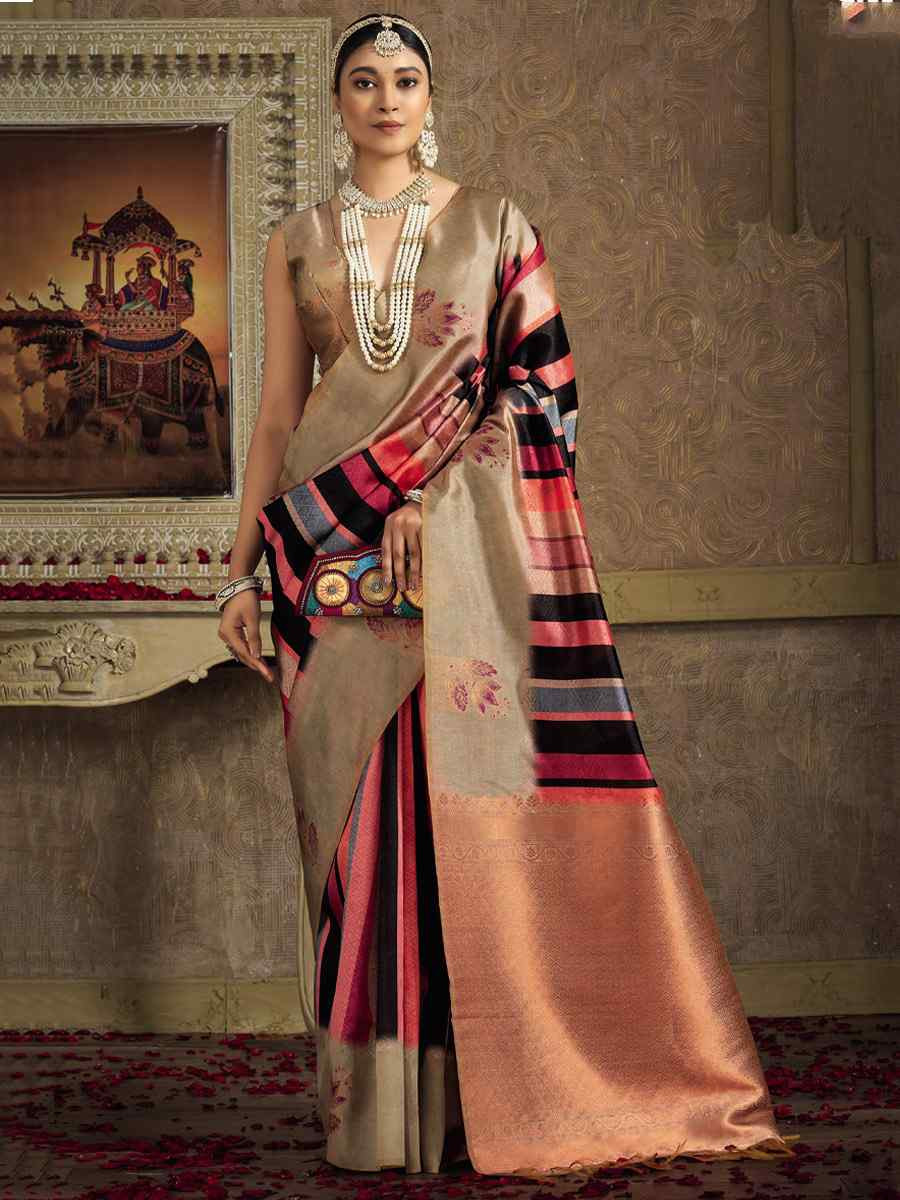 Multi Silk Handwoven Festival Casual Classic Style Saree