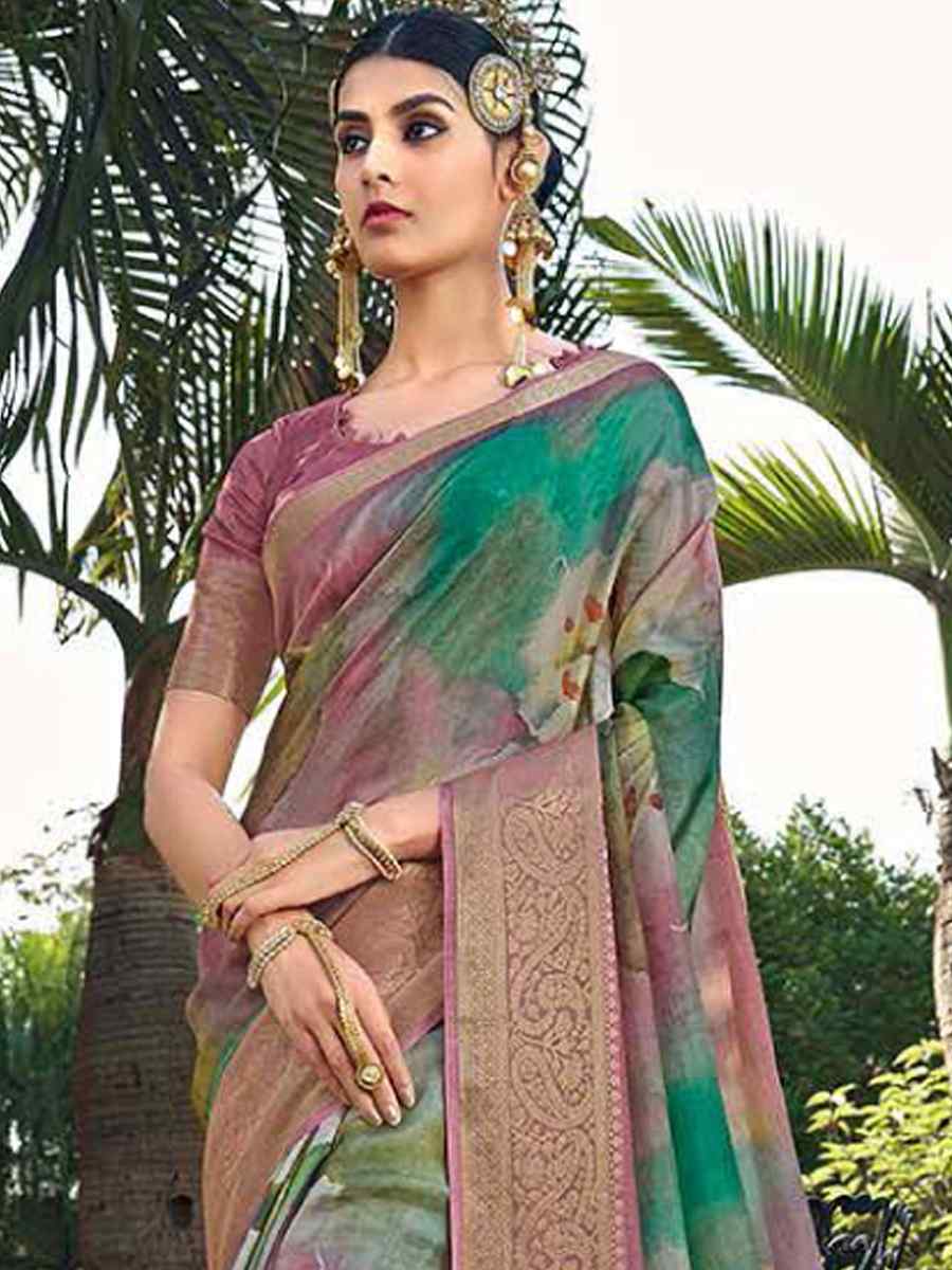 Multi Silk Handwoven Festival Wedding Heavy Border Saree