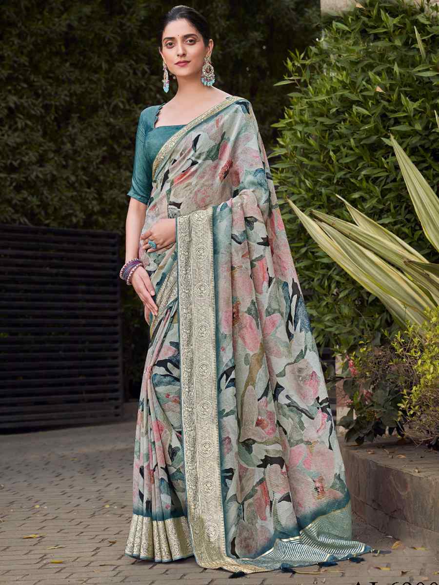 Multi Silk Handwoven Festival Wedding Heavy Border Saree