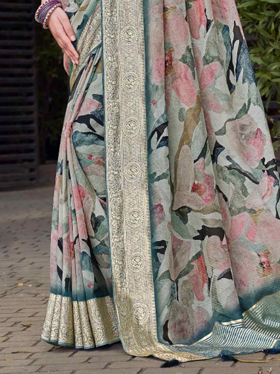 Multi Silk Handwoven Festival Wedding Heavy Border Saree