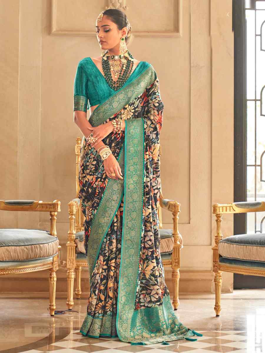 Multi Silk Handwoven Festival Wedding Heavy Border Saree