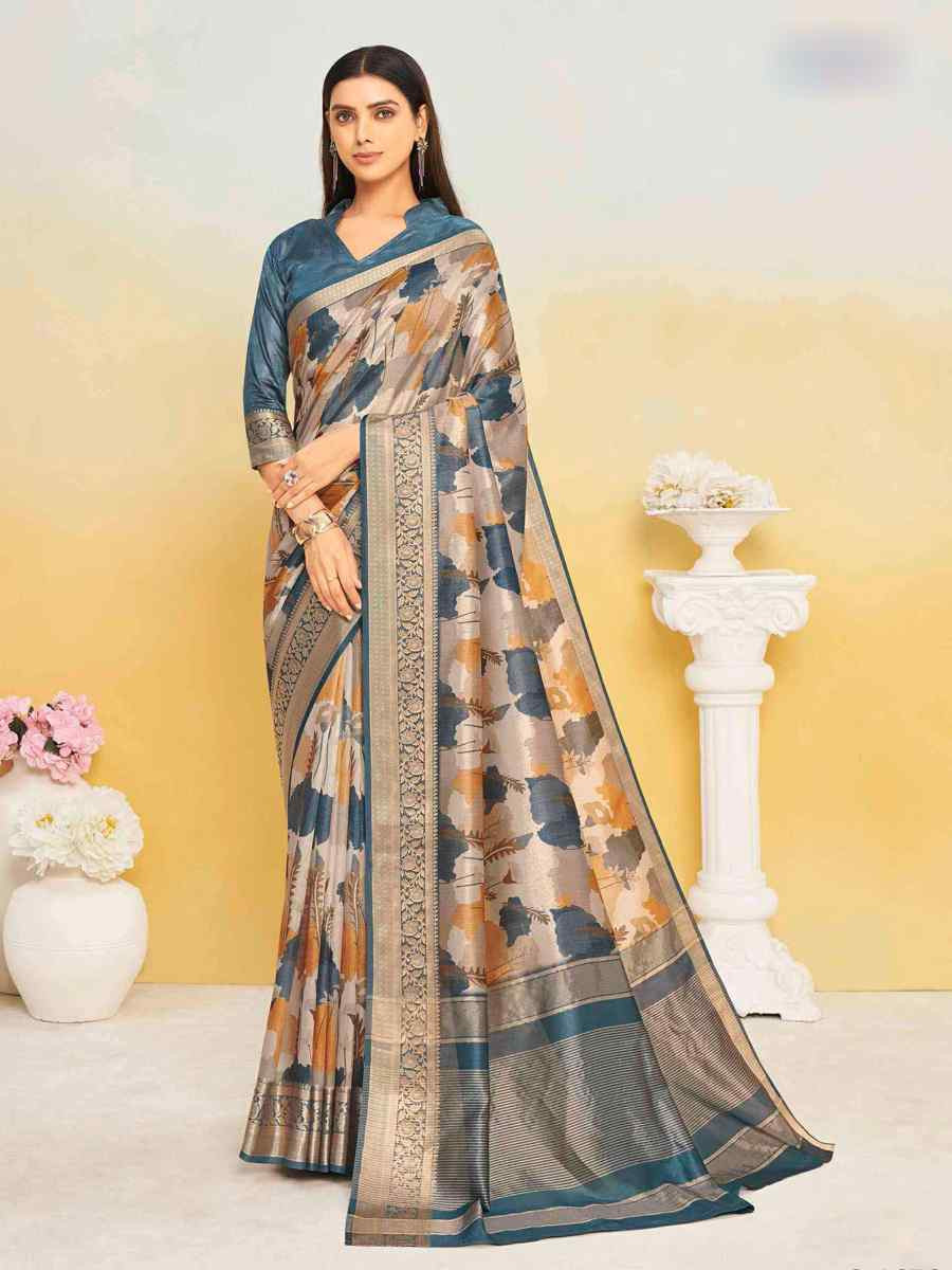 Multi Silk Handwoven Festival Wedding Heavy Border Saree