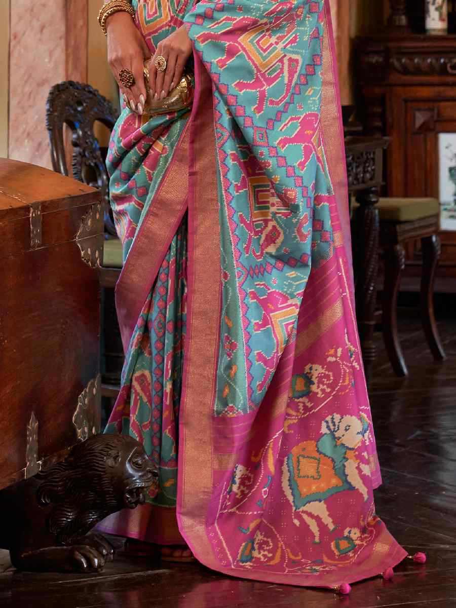 Multi Silk Handwoven Festival Wedding Heavy Border Saree