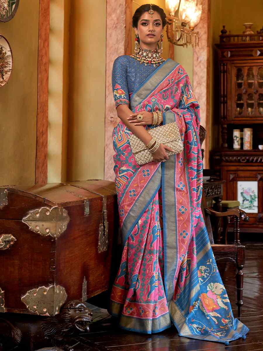 Multi Silk Handwoven Festival Wedding Heavy Border Saree