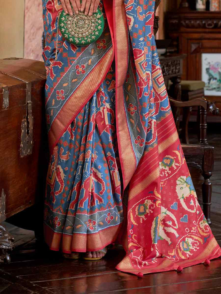 Multi Silk Handwoven Festival Wedding Heavy Border Saree