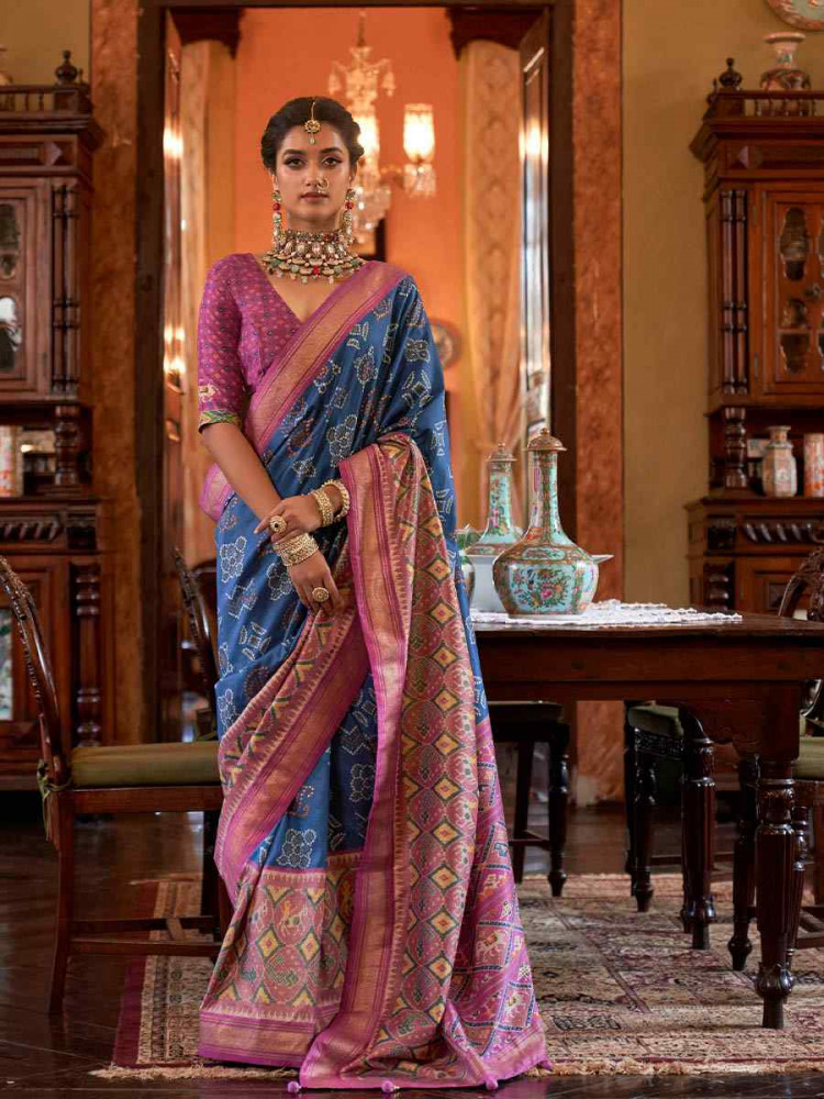 Multi Silk Handwoven Festival Wedding Heavy Border Saree