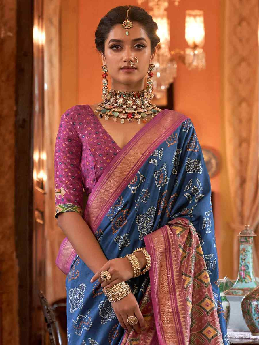 Multi Silk Handwoven Festival Wedding Heavy Border Saree