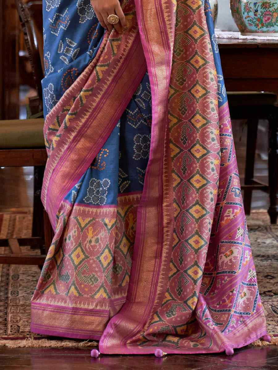 Multi Silk Handwoven Festival Wedding Heavy Border Saree