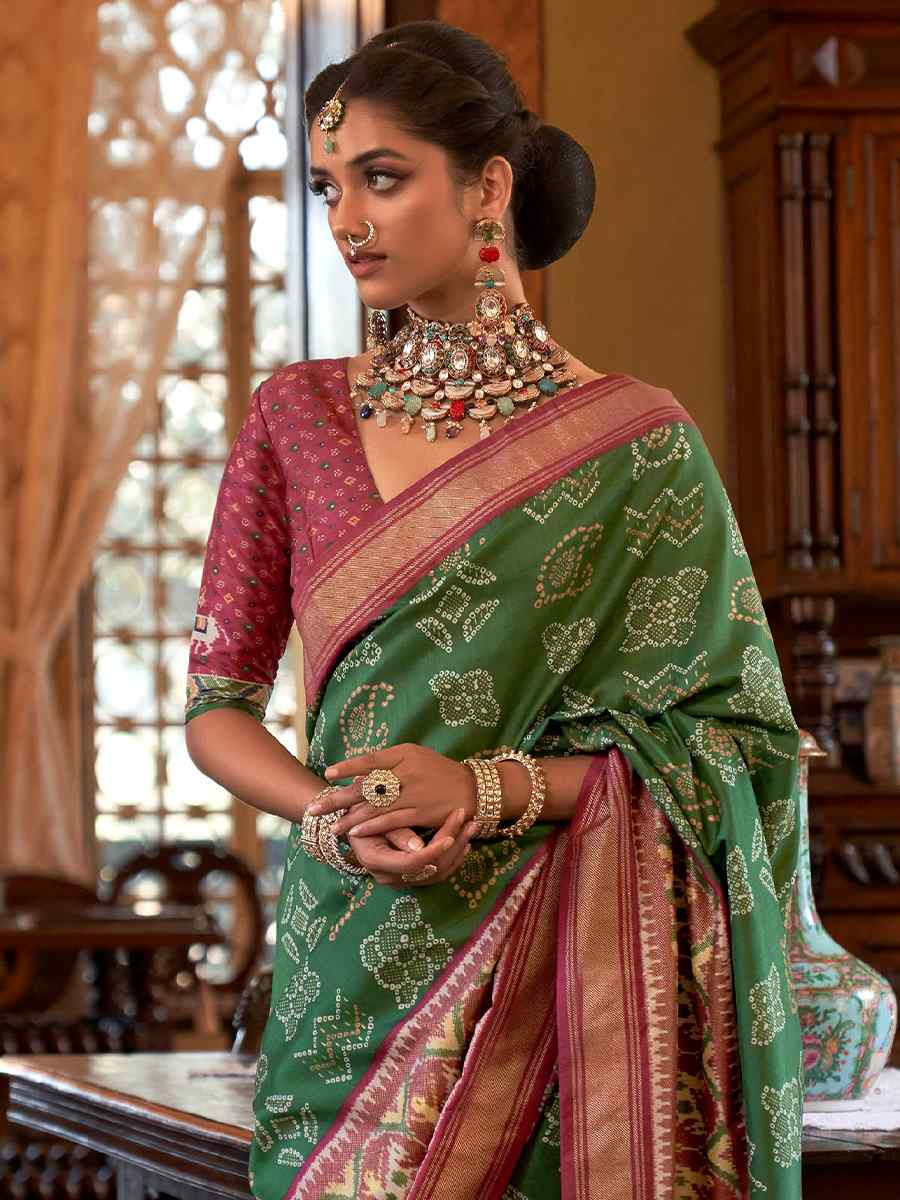 Multi Silk Handwoven Festival Wedding Heavy Border Saree