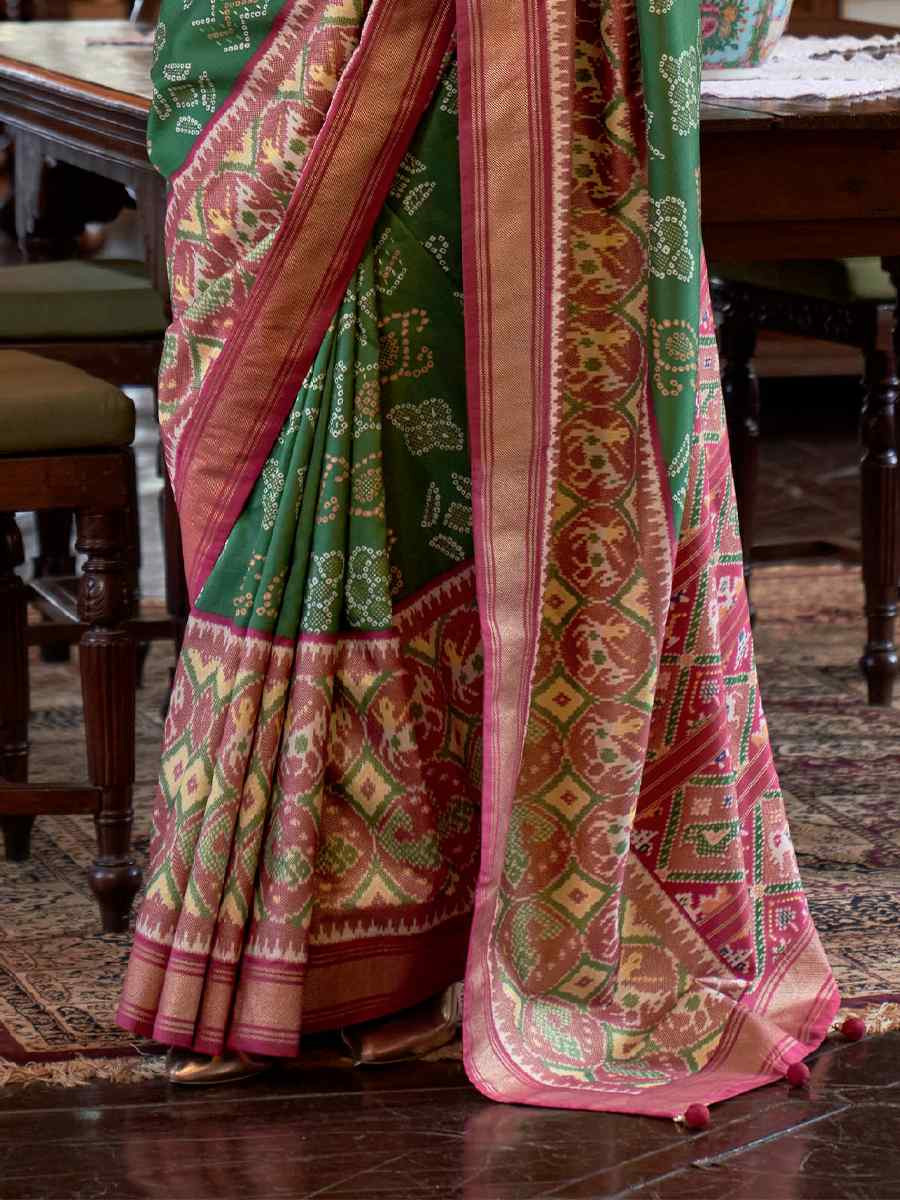 Multi Silk Handwoven Festival Wedding Heavy Border Saree