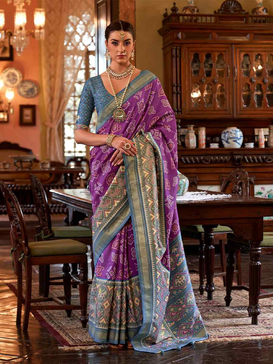 Multi Silk Handwoven Festival Wedding Heavy Border Saree