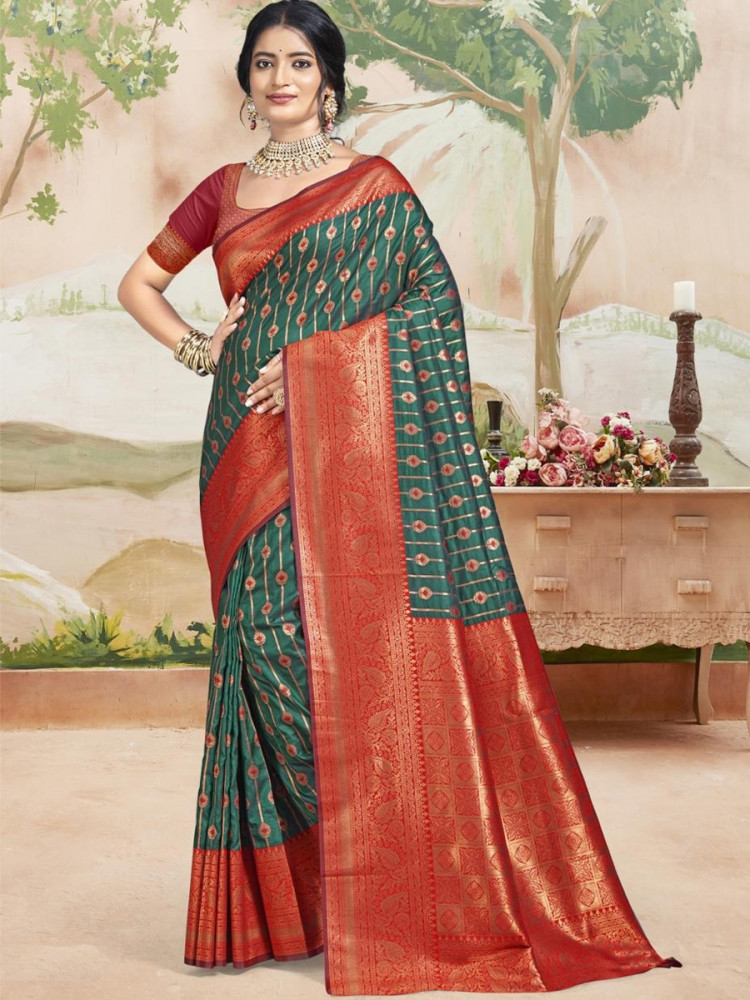 Multi Silk Handwoven Festival Wedding Heavy Border Saree