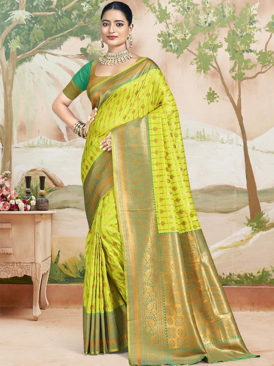 Multi Silk Handwoven Festival Wedding Heavy Border Saree