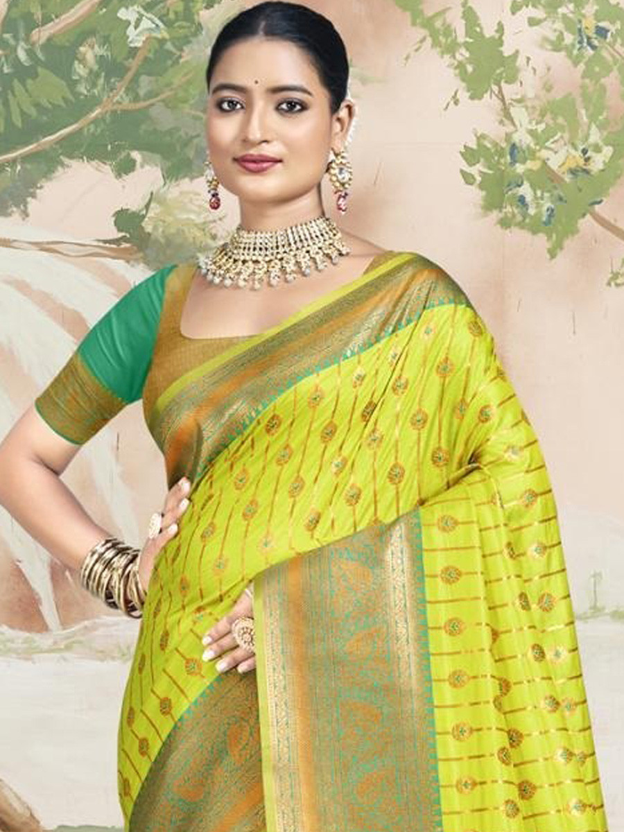 Multi Silk Handwoven Festival Wedding Heavy Border Saree