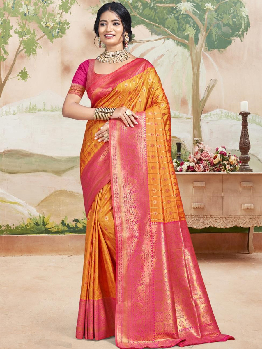 Multi Silk Handwoven Festival Wedding Heavy Border Saree