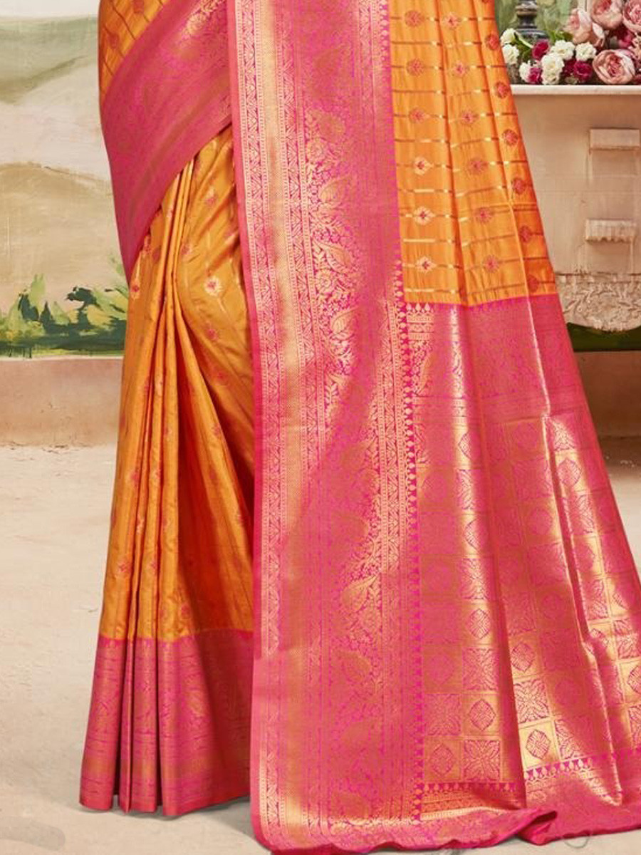 Multi Silk Handwoven Festival Wedding Heavy Border Saree