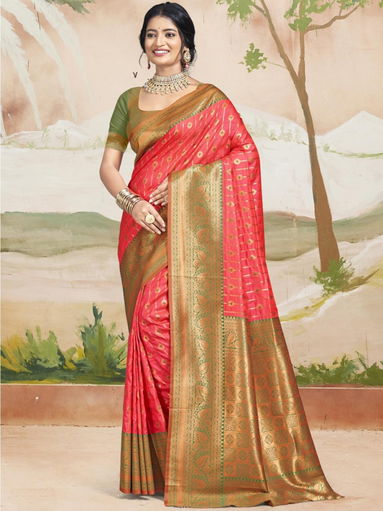 Multi Silk Handwoven Festival Wedding Heavy Border Saree