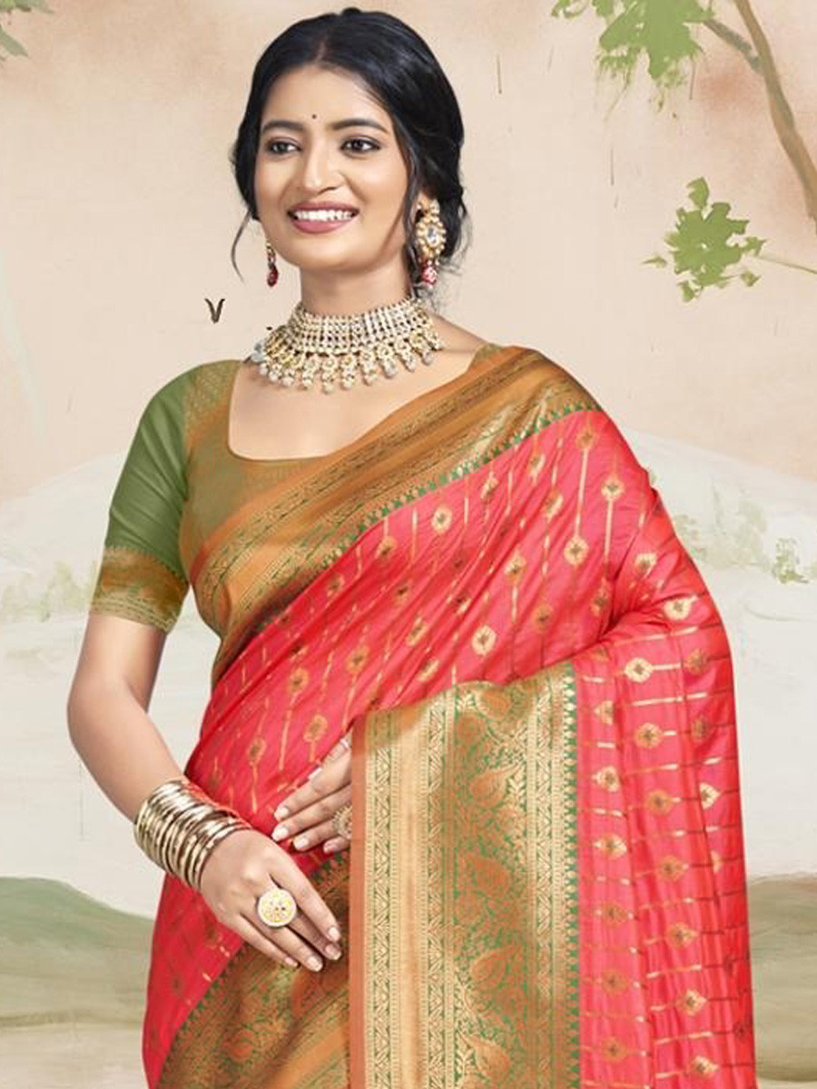 Multi Silk Handwoven Festival Wedding Heavy Border Saree