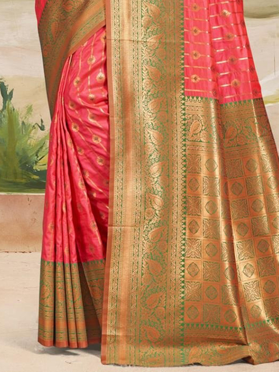 Multi Silk Handwoven Festival Wedding Heavy Border Saree